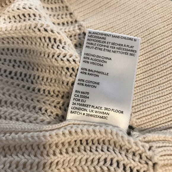 Urban Outfitters Silence + Noise Cotton Full Zip Cream Large Cardigan - Picture 7 of 7